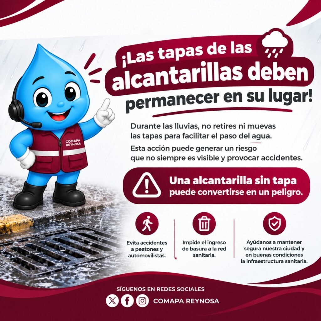 Llama COMAPA a ciudadanía a no retirar tapas de alcantarillas