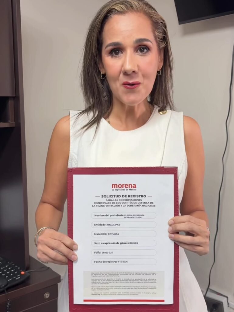 Se registró Claudia Hernández en el proceso interno de MORENA