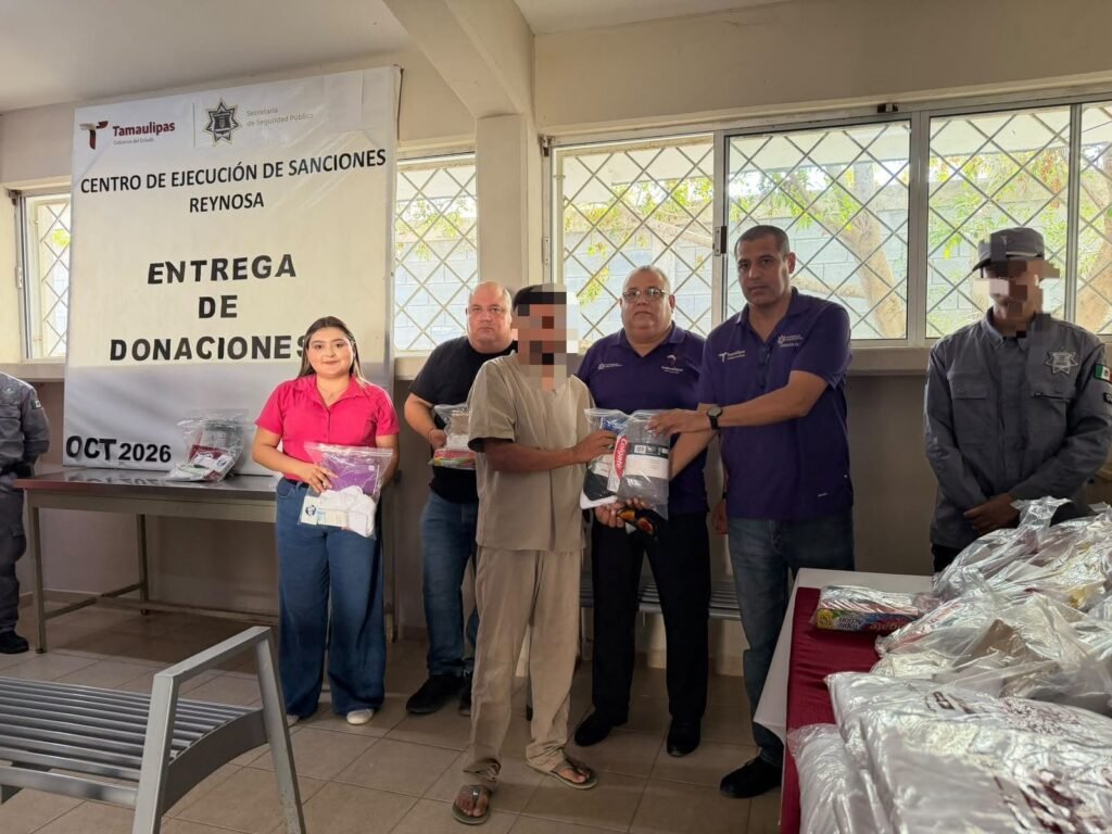 Reciben PPLs en el CEDES Reynosa donación de artículos para estancia digna