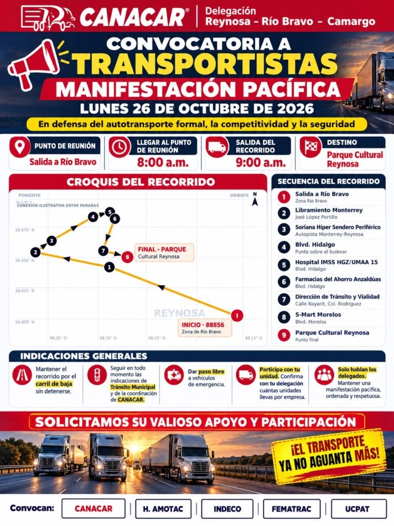 Manifestación y caravana de transportistas, este lunes