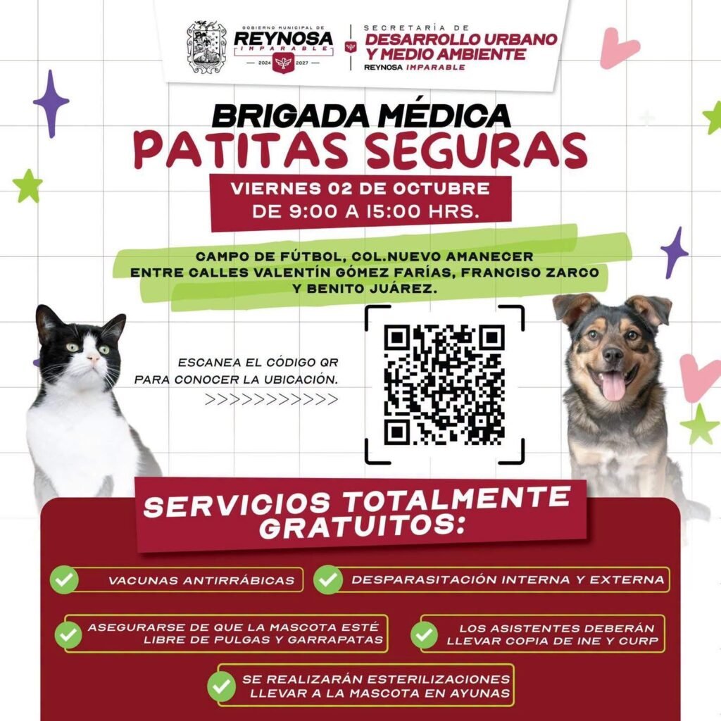 Llevará Gobierno de Carlos Peña Ortiz Brigada Médica Patitas Seguras a la Nuevo Amanecer