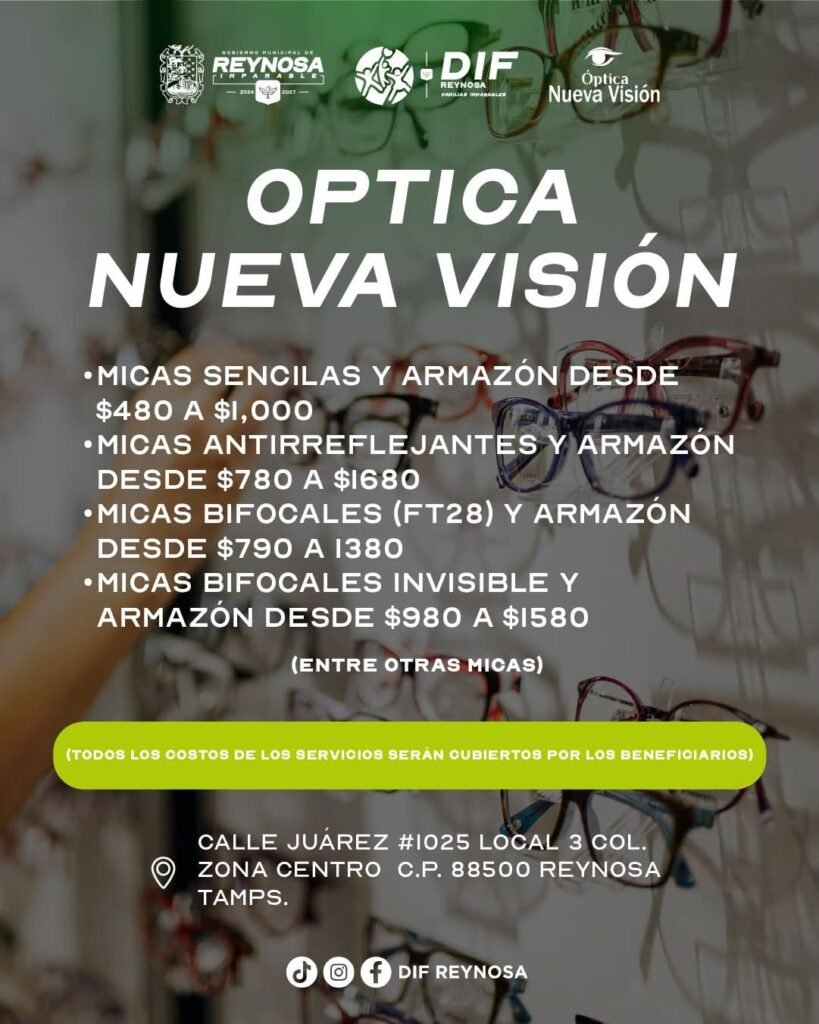 Apoya DIF-Reynosa la economía familiar con descuentos en lentes