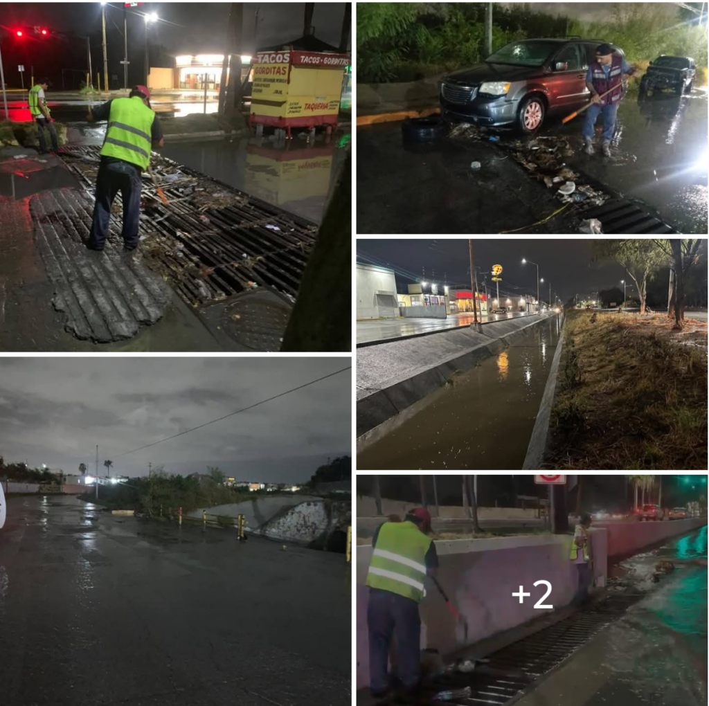 Atendió Servicios Públicos drenes y rejillas durante lluvia registrada en Reynosa